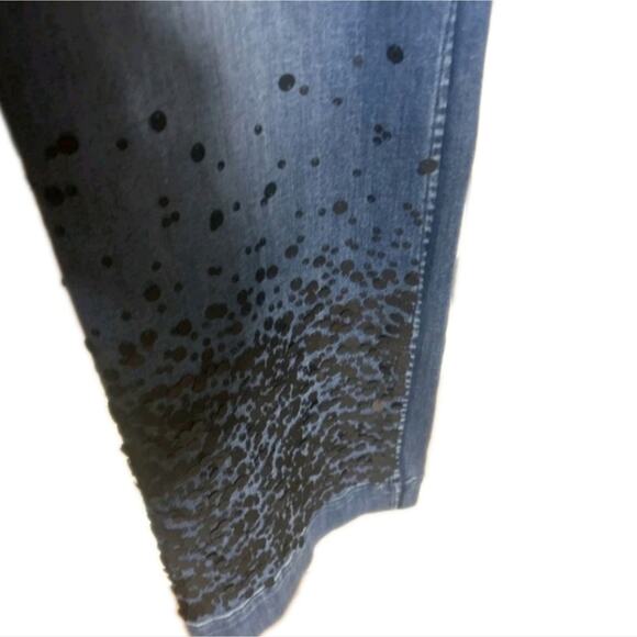 Anthropologie Colette Cropped High-Rise Wide-Leg Jeans: Sequin Sparkle, 23 TALL - Picture 11 of 11